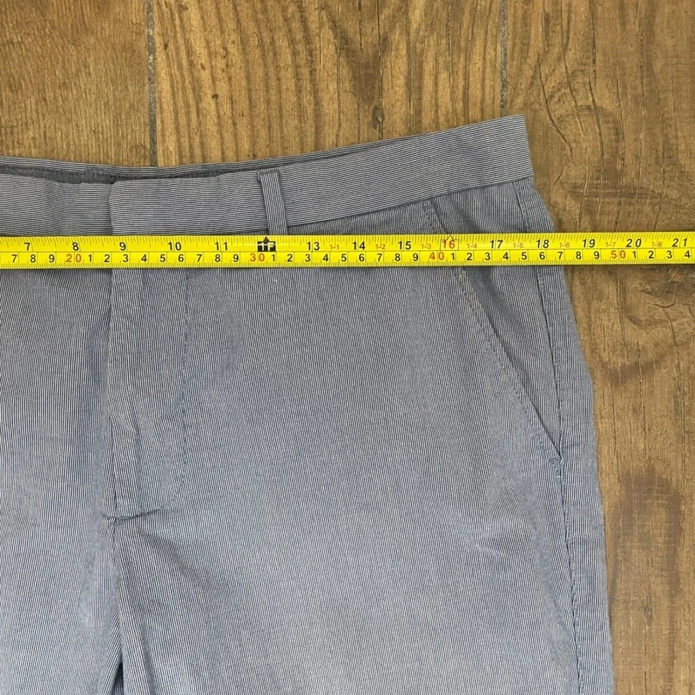 Banana Republic Kentfield Pant Mens 34 Blue Micro Stripe Cotton Chino Trouser